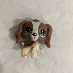 Littlest Pet Shop Brown and White Dog with Green Eyes